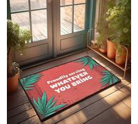 Grand paillasson d'extérieur Bienvenue à notre paradis tropical : Whatever You Bring, We Serve It Paillasson Man Cave Decor Tapis de porte d'extérieur (40 x 60 cm)