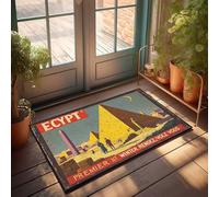 Grand paillasson d'extérieur Explorez les merveilles intemporelles de l'Égypte : une aventure hivernale vous attend ! Paillasson de bureau Tapis de vacances (65 x 90 cm)