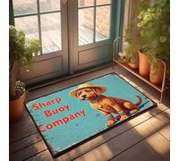 Grand paillasson d'extérieur Sharp Buoy Company : un chien pimpant - Aventure maritime - Paillasson de bureau - Tapis de vacances (40 x 60 cm)