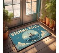 Grand paillasson d'extérieur vintage avec doublure océan Motif boule de Vienne 40 x 60 cm
