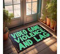 Grand paillasson d'intérieur pour entrée de jeu vidéo Violence et décalage expliqués Paillasson Paillasson Café Bar Décor (40 x 60 cm)