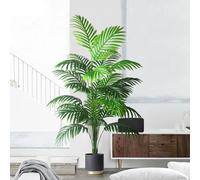 Grand palmier artificiel 90-120cm, fausses plantes tropicales, feuilles de palmier en plastique vert, grande branche d'arbre Monstera pour décoration de jardin de maison 120cm 24 Leaves