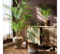 Grand palmier artificiel de 125 cm, plante tropicale, branche en plastique, feuilles artificielles vertes, Monstera, pour la décoration de la maison, du jardin et de la chambre 80cm 7 Leaves