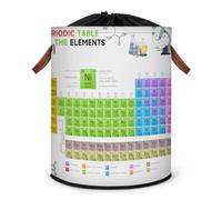 Grand panier à linge coloré pour table périodique - Panier de rangement pliable - Panier à linge en tissu avec couvercle à cordon de serrage