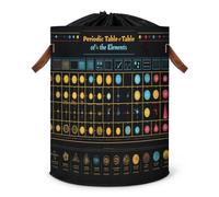Grand panier à linge coloré pour table périodique pliable avec couvercle à cordon de serrage pour chambre à coucher, salle de bain