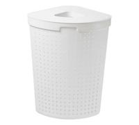 Grand Panier à linge d'angle en plastique 62 litres - Blanc