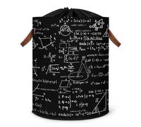 Grand panier à linge de table de chimie mathématique, panier de rangement pliable, panier à linge, panier de rangement en tissu avec couvercle à cordon de serrage