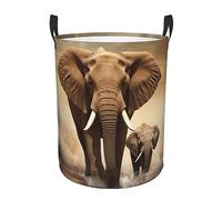 Grand panier à linge en forme d'éléphant et bébé éléphant - Grand panier à linge autonome - Panier à linge pliable pour linge, chambre à coucher, dortoir
