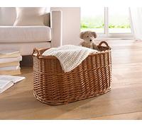 Grand panier à linge en osier, 62 x 40 cm, panier de transport, panier de rangement