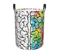 Grand panier à linge géométrique avec image de cerveau avec science - Panier à linge pliable étanche - Sac à linge autonome - Panier à linge sale pour linge, chambre, dortoir