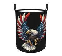 Grand panier à linge imprimé drapeau américain aigle américain, panier pour couverture, jouets, vêtements sales dans le salon, la salle de bain, la chambre à coucher