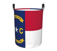 Grand panier à linge imprimé drapeau de la Caroline du Nord, panier pour couverture, jouets, vêtements sales dans le salon, la salle de bain, la chambre à coucher