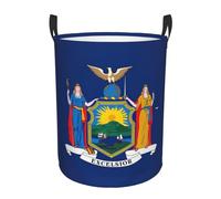 Grand panier à linge imprimé drapeau de l'État de New York, panier pour couverture, jouets, vêtements sales dans le salon, la salle de bain, la chambre à coucher