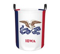 Grand panier à linge imprimé drapeau de l'Iowa, panier pour couverture, jouets, vêtements sales dans le salon, la salle de bain, la chambre à coucher