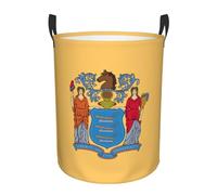 Grand panier à linge imprimé drapeau du New Jersey, panier pour couverture, jouets, vêtements sales dans le salon, la salle de bain, la chambre à coucher