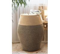 Grand panier à linge moderne en corde de jute tressée pour linge sale, grand panier dans la buanderie, 65 cm de hauteur