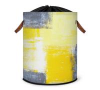 Grand panier à linge moderne pour peinture à l'huile - Panier à linge pliable - Panier à linge - Panier de rangement en tissu avec couvercle à cordon de serrage