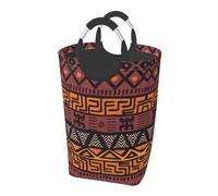 Grand panier à linge, panier à linge pliable en tissu africain imprimé tribal imperméable avec poignées, panier à linge, panier à linge pliable
