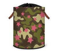 Grand panier à linge pliable avec couvercle à cordon de serrage Motif camouflage