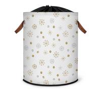 Grand panier à linge pliable avec couvercle à cordon de serrage Motif flocons de neige