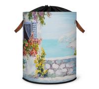 Grand panier à linge pliable avec couvercle à cordon de serrage pour peinture à l'huile