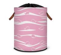 Grand panier à linge pliable en forme de baleine avec cordon de serrage pour chambre à coucher, salle de bain