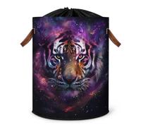 Grand panier à linge pliable Galaxy Tiger, panier de rangement pour vêtements, panier à linge, panier de rangement en tissu avec couvercle à cordon de serrage