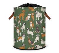 Grand panier à linge pliable motif chien avec couvercle à cordon de serrage pour chambre à coucher, salle de bain