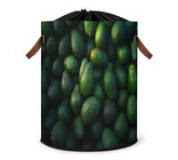 Grand panier à linge pliable pour fruits et avocats avec couvercle à cordon de serrage pour chambre à coucher, salle de bain