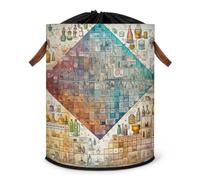 Grand panier à linge pliable pour table périodique chimie avec couvercle à cordon de serrage pour chambre à coucher, salle de bain