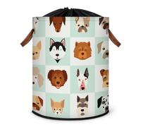Grand panier à linge pour chien, panier de rangement pliable pour chien, panier à linge en tissu avec couvercle à cordon de serrage