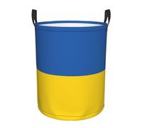 Grand panier à linge sale circulaire imprimé drapeau de l'Ukraine, fonctionne dans la cuisine, la salle de jeux, la salle de bain