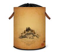 Grand panier à linge traditionnel japonais zen pliable avec couvercle à cordon de serrage pour chambre à coucher, salle de bain