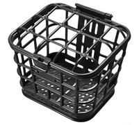 Grand panier avant pour vélo de montagne et de route, récipient en métal robuste pour vélo avec couvercle pour transport de chien, support d'épicerie, rangement d'étudiant (plastique)