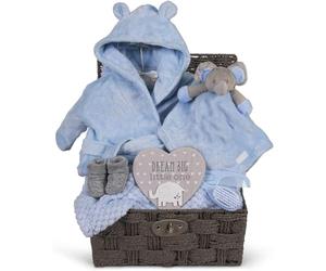 Grand panier cadeau pour bébé garçon bleu grand panier cadeau pour garçon, nouveau-né éléphant, doudou spécial unique, nouveau bébé garçon, doux et mignon