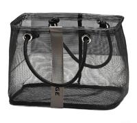 Grand panier de bain portable en maille 26 cm (style court noir)