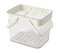 Grand panier de douche transparent avec trous de drainage et poignée | Panier de douche transparent, seau de rangement portable avec poignée et design de drainage pour shampooing, savon