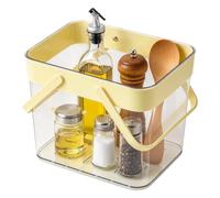 Grand panier de douche transparent avec trous de drainage et poignée | Panier de douche transparent, seau de rangement portable avec poignée et design de drainage pour shampooing, savon