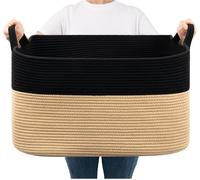 Grand panier de rangement 65 L tressé - Noir & Marron Vendos85