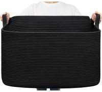 Grand panier de rangement 85 L tressé - Noir Vendos85