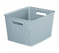 Grand panier de rangement imitation rotin (18 litres) - Gris