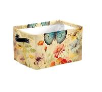 Grand panier de rangement pliable vintage avec poignées en tissu pour étagères, jouets, vêtements, chambre d'enfant, salon, décoration de salon