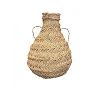 Grand panier déco jarre feuille de palmier - Pot de fleur décoratif feuille de palmier - 25 x 30 x 40 cm - Artisanat Marocain - Couleur Naturel