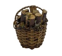 Grand panier en bois FADEDA, fait à la main en bois, LxlxH en mm : 40x40x40. Pour crèches, miniatures, hobby et modélisme, accessoires pour maisons de poupées et trains miniatures.