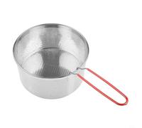 Grand panier en maille pour pâtes et légumes - Louche araignée en acier inoxydable pour friture profonde - Poignée amovible pour cuire des petits pains à la vapeur - 20 cm de diamètre (05)