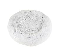 Grand panier rond en forme de beignet for chien, lit d'hiver peluche for chiens, accessoires moyens, chenil moelleux, petits chiots, produits for animaux compagnie et chats(Gradient grey,80cm)
