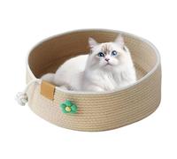 Grand panier rond pour chat - Grattoir pour animal domestique - Meubles pour animaux de compagnie de petite, moyenne et grande race - Pour jouer à l'intérieur, jouer au lit, bureau, rebord de fenêtre
