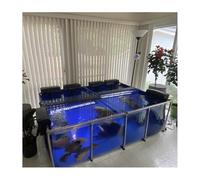 Grand panneau de visualisation transparent en toile PVC avec cadre en acier et valve de vidange, réservoir d'eau d'élevage pour poissons rouges Koi (100 x 70 x 61 cm)