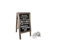 Grand panneau en bois avec cadre en A 91,4 x 50,8 cm - Lettres et boîtier interchangeables - Tableau autoportant en feutre rustique vintage - Affichage double face - Panneau de trottoir debout