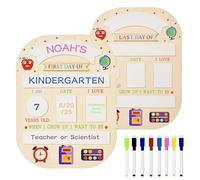 Grand panneau en bois « First and Last Day of School » - Grand panneau « My 1st Day of School » - Effaçable - Réutilisable - Pour les souvenirs durables de la maternelle - Avec 8 marqueurs effaçables